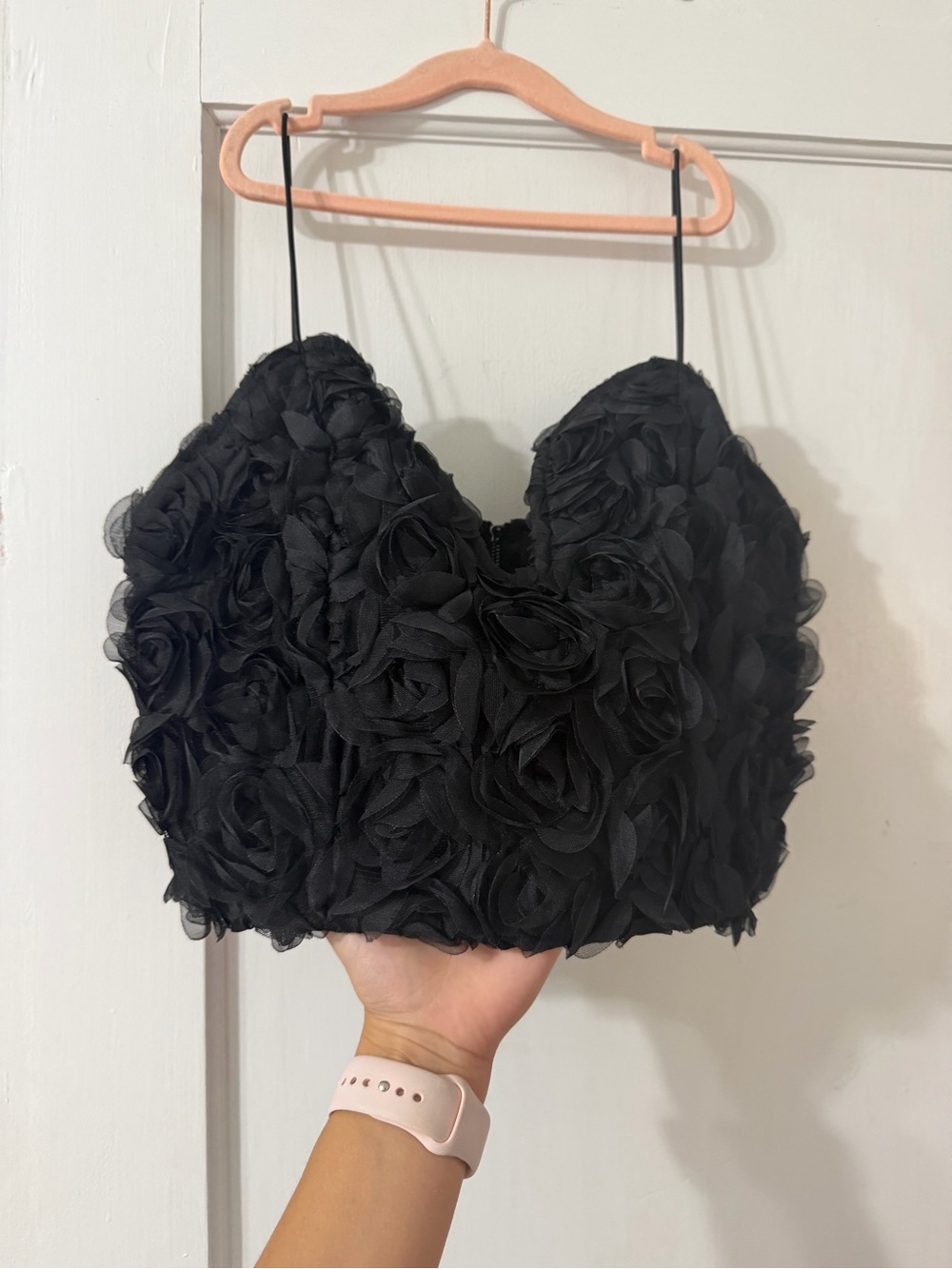 Black Floral Camisole Crop Top